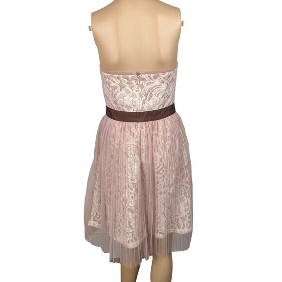 Ryu NWT Champagne Lace Tulle Strapless Corset Dress SZ L - Picture 7 of 9